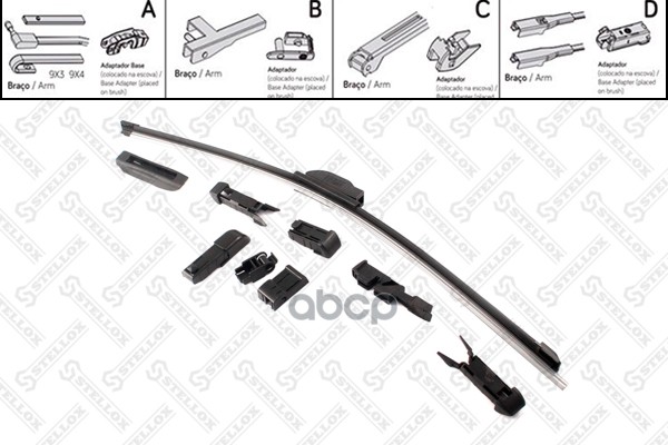 

204 000-sx_щетка б/каркас, 8 перех. 500/20' alfa, audi, vw, citroen, peugeot, renault, fo