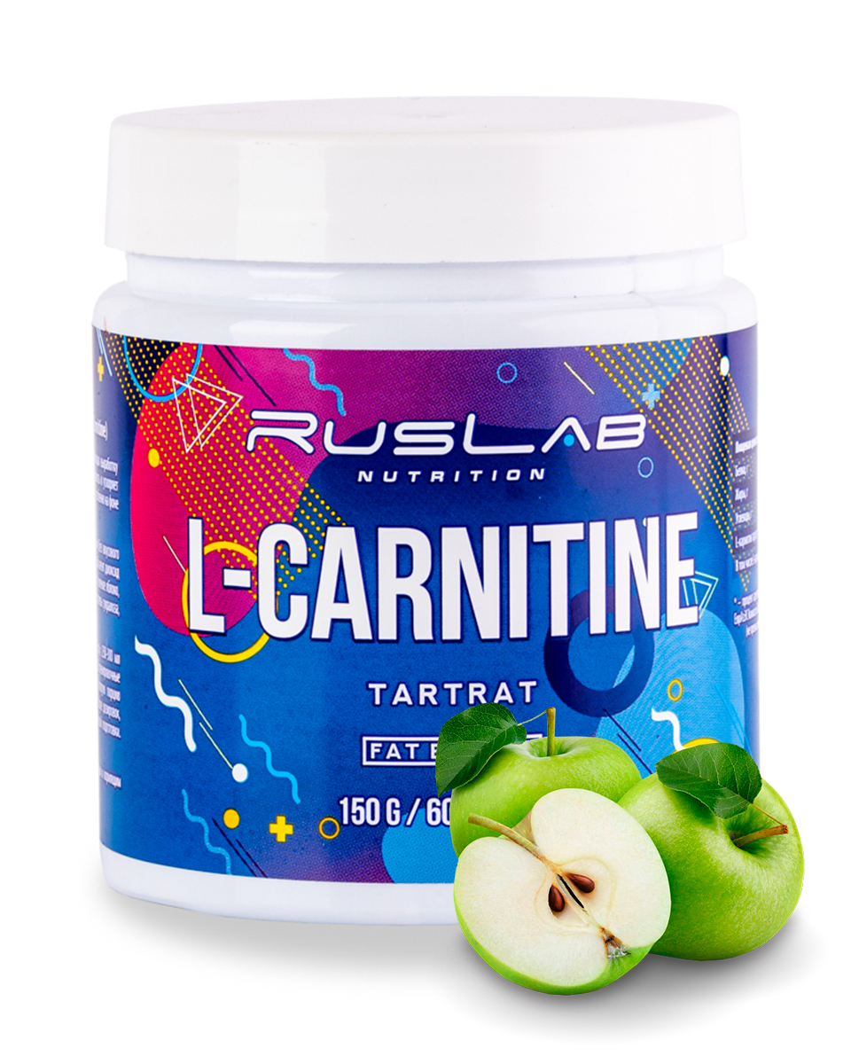 Аминокислота RusLabNutrition L-Carnitine Tartrat 150гр вкус зеленое яблоко