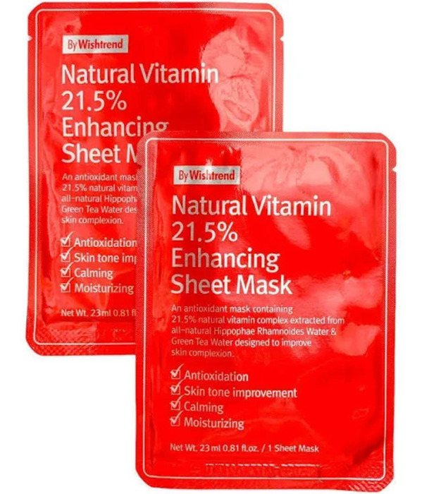 Тканевая маска By Wishtrend Natural Vitamin 21,5% Enchancing Sheet Mask