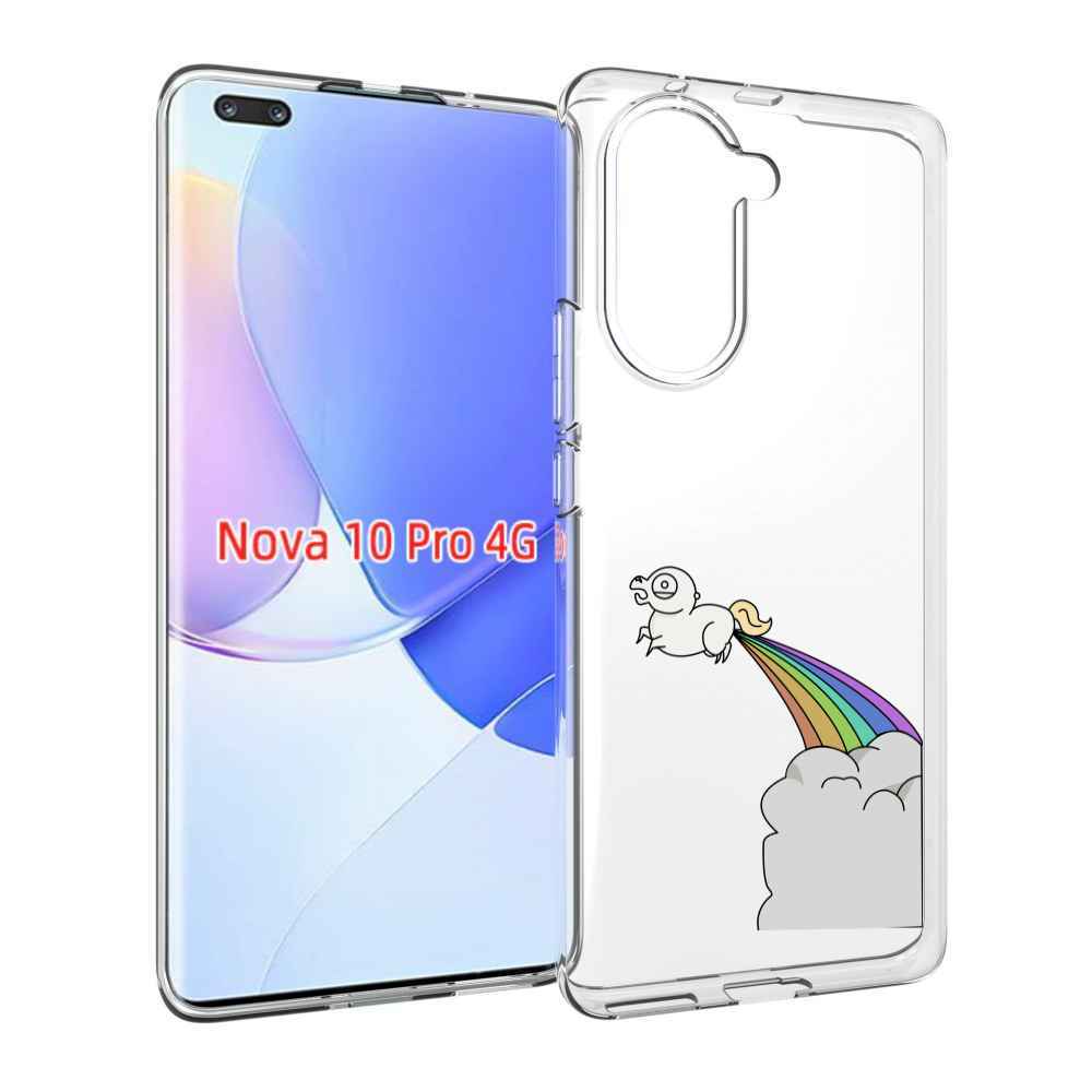 Чехол MyPads летающее-пони детский для Huawei Nova 10 Pro противоударный