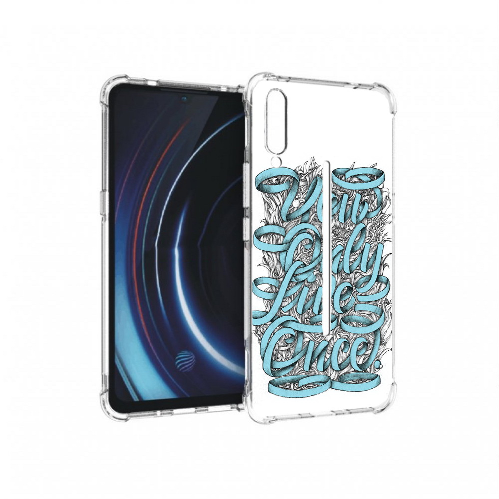 

Чехол MyPads Tocco для Vivo iQOO слова из ленты абстракция (PT226955.389.607), Прозрачный, Tocco
