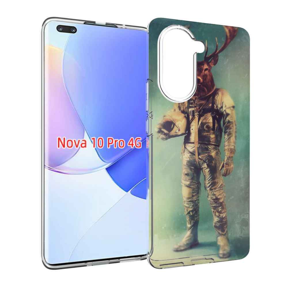 Чехол MyPads лось космонавт для Huawei Nova 10 Pro противоударный