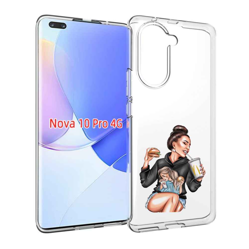 Чехол MyPads любительница-макдональдс женский для Huawei Nova 10 Pro противоударный