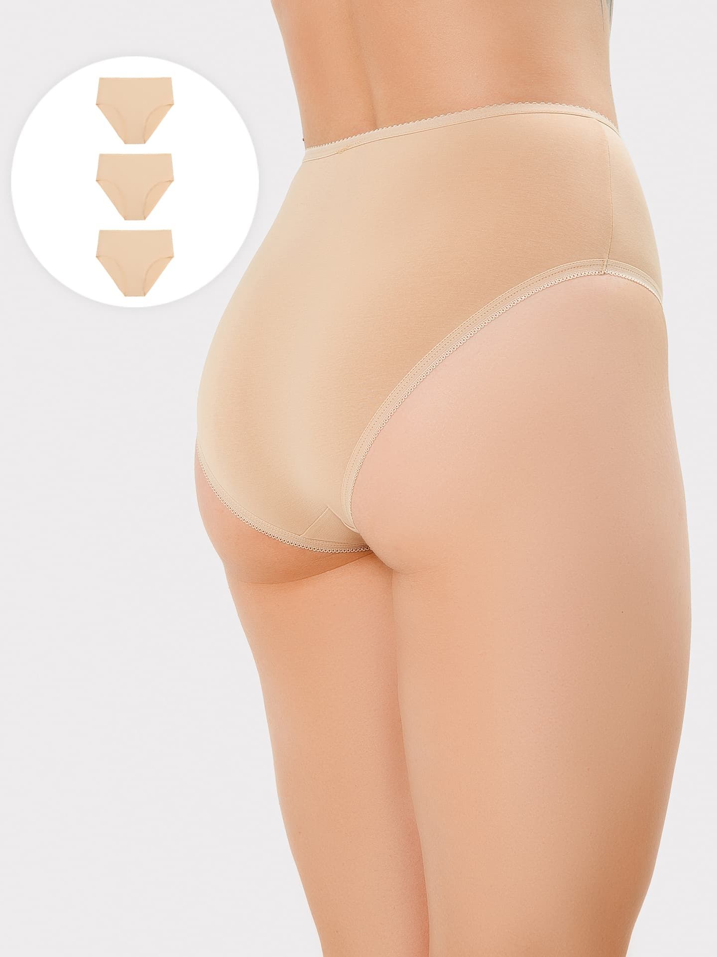 

Комплект трусов женских MARK FORMELLE 412075-3 24-44-26842Б-5 бежевых 106, Бежевый, 412075-3 24-44-26842Б-5