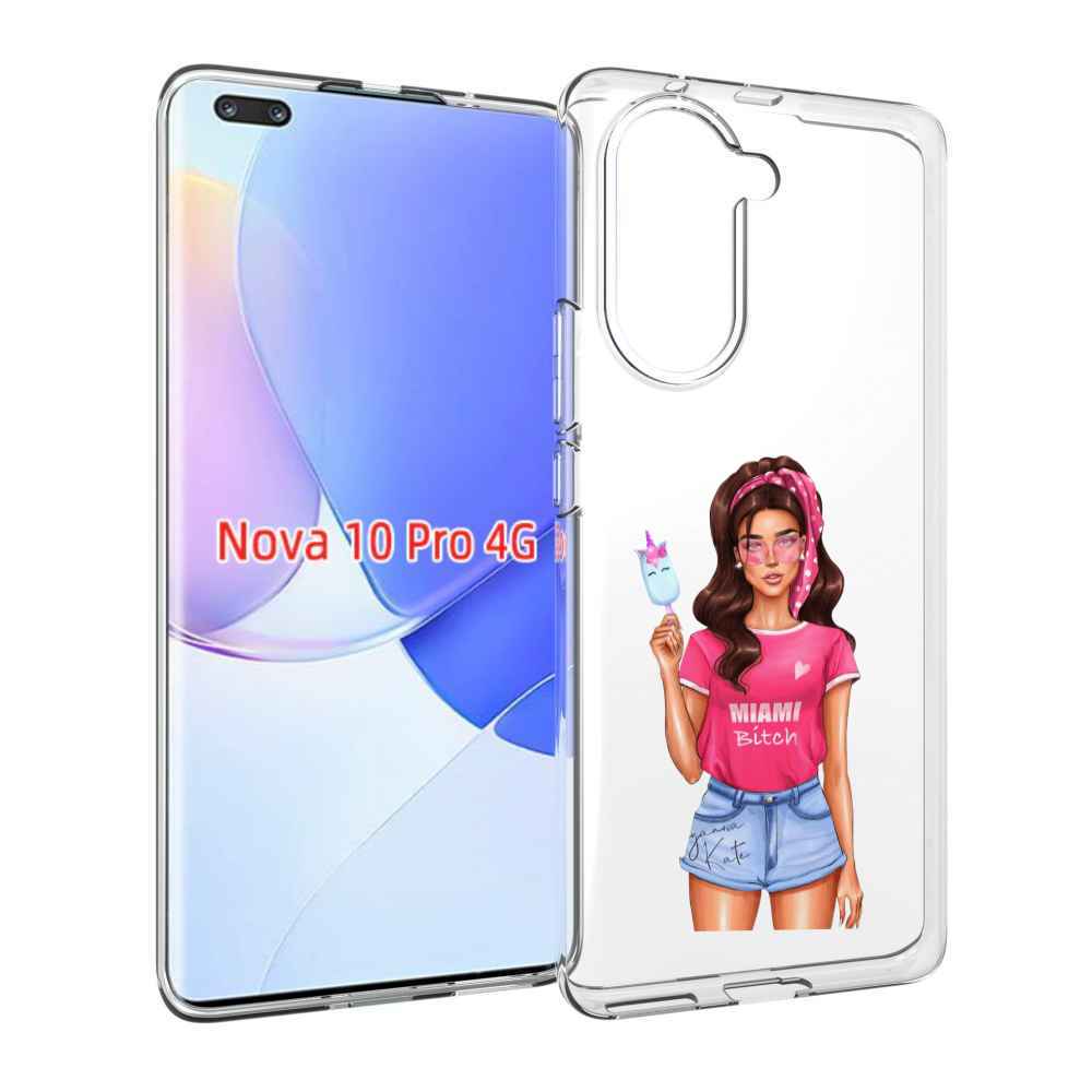 Чехол MyPads майами-битч женский для Huawei Nova 10 Pro противоударный