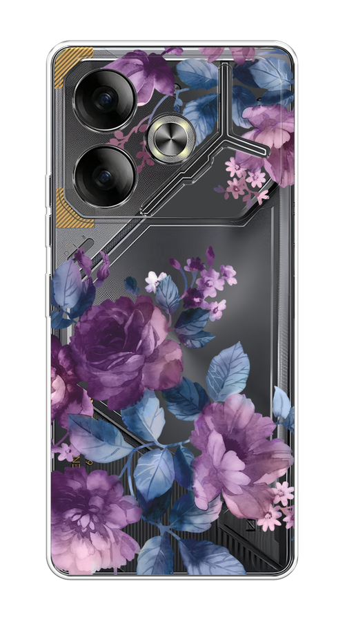 

Чехол на Tecno Pova 6 "Purple Blossoms", Синий;фиолетовый, 305350-1