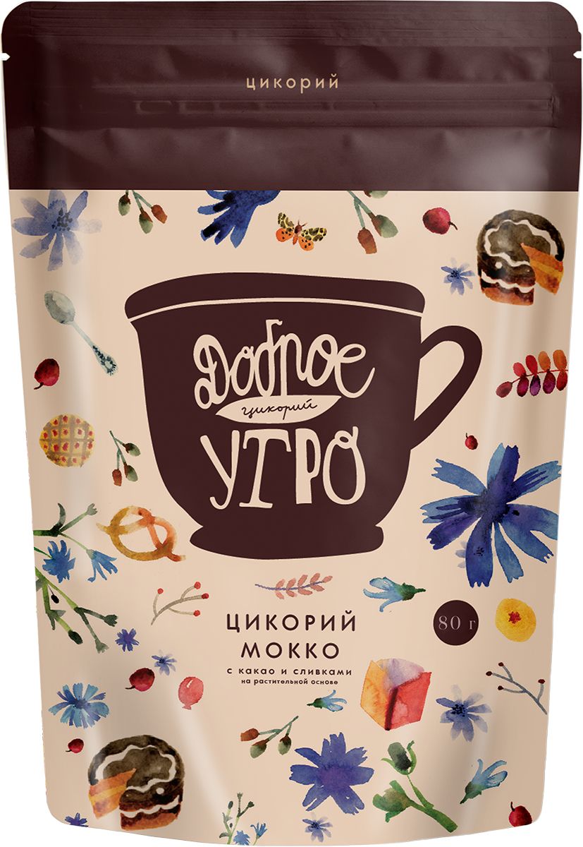 

Цикорий Мокко Доброе утро с какао и сливками, 80 г х 4 шт, "Мокко" с какао и сливками 80