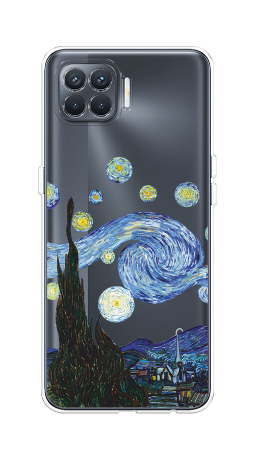 

Чехол на Oppo Reno 4 Lite/A93 "Ночь Ван Гога", Голубой;синий;черный, 254550-1