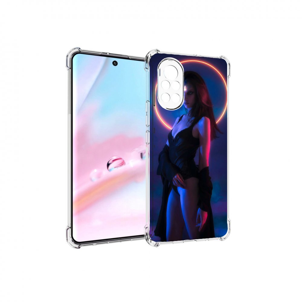 

Чехол MyPads девушка с неоновым кругом женский для Huawei Nova 8 (ANG-LX1), Прозрачный, Tocco