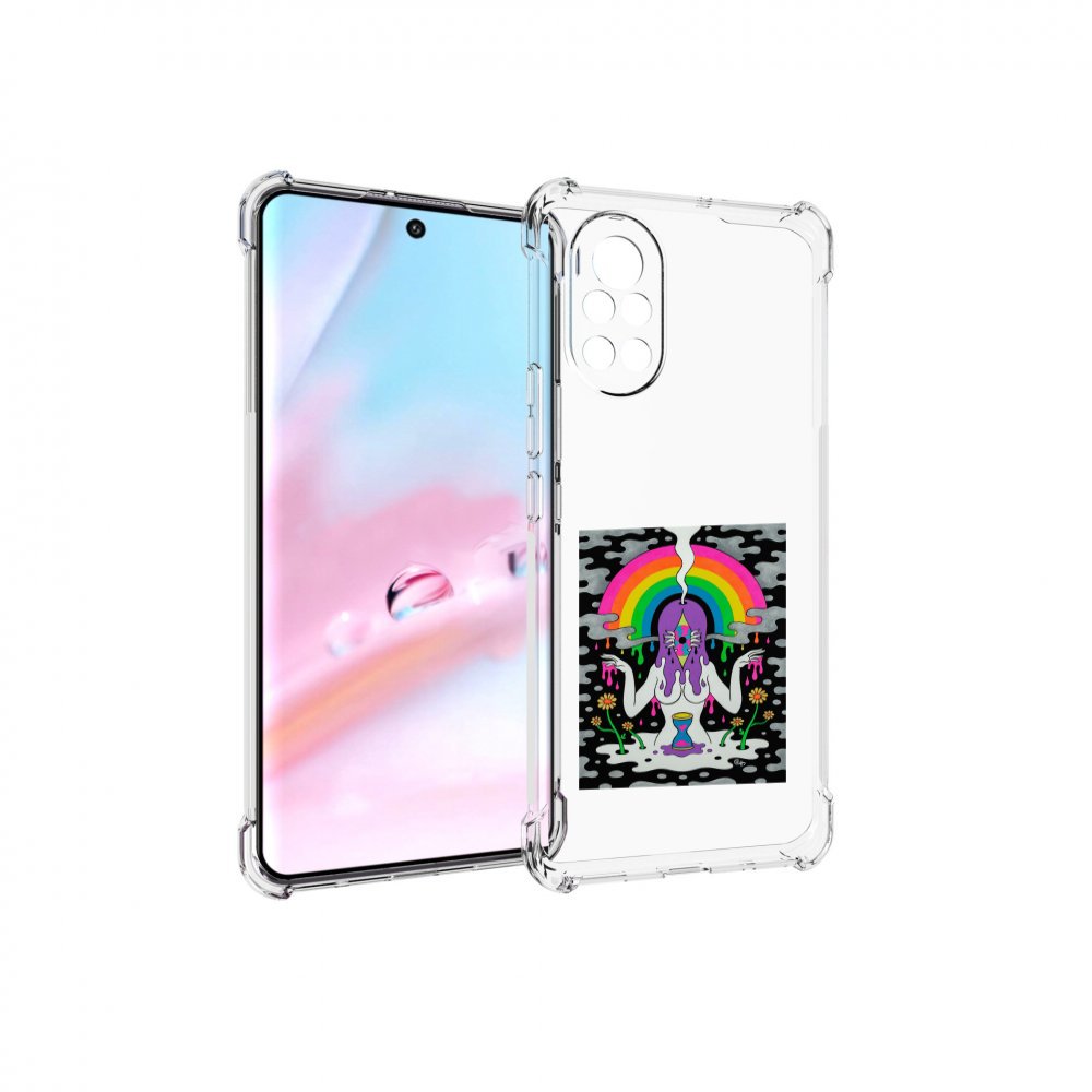 

Чехол MyPads девушка с радугой абстракция женский для Huawei Nova 8 (ANG-LX1), Прозрачный, Tocco