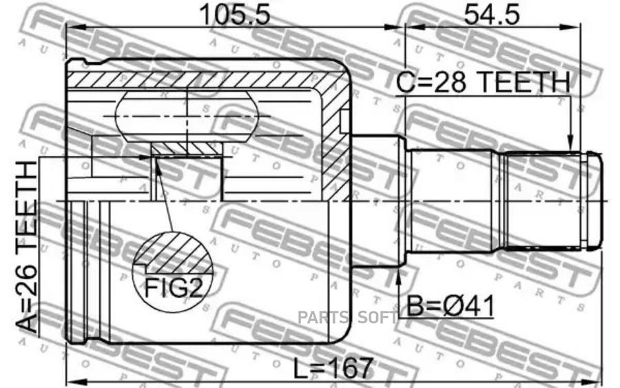

FEBEST ШРУС ВНУТРЕННИЙ 26X41X28