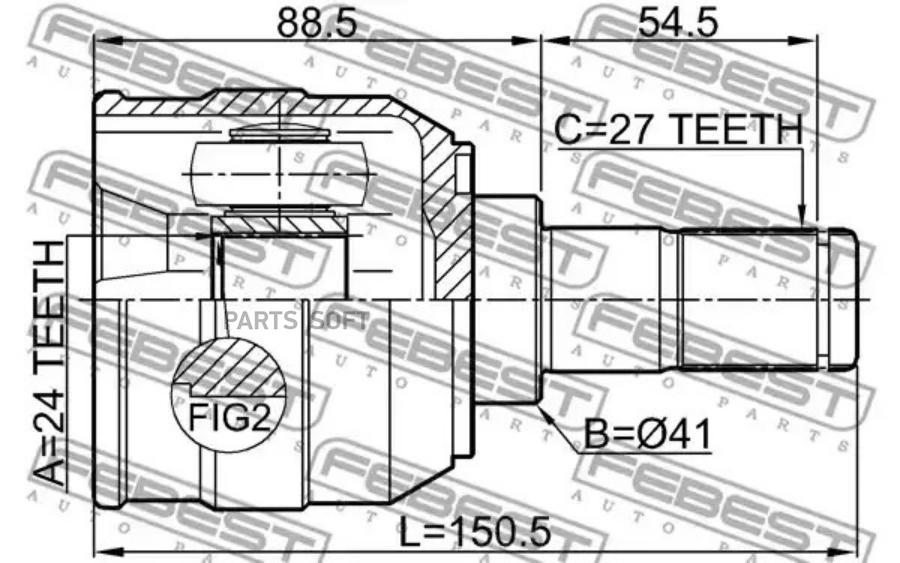 

FEBEST ШРУС ВНУТРЕННИЙ ЛЕВЫЙ 24X41X27