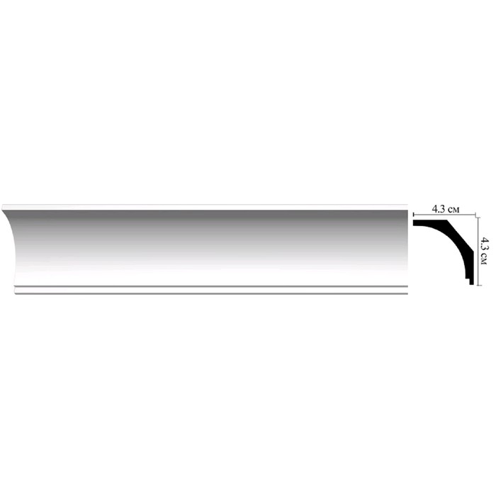 

DECOMASTER Плинтус 4,3х4,3х200 см, D109/36, Белый