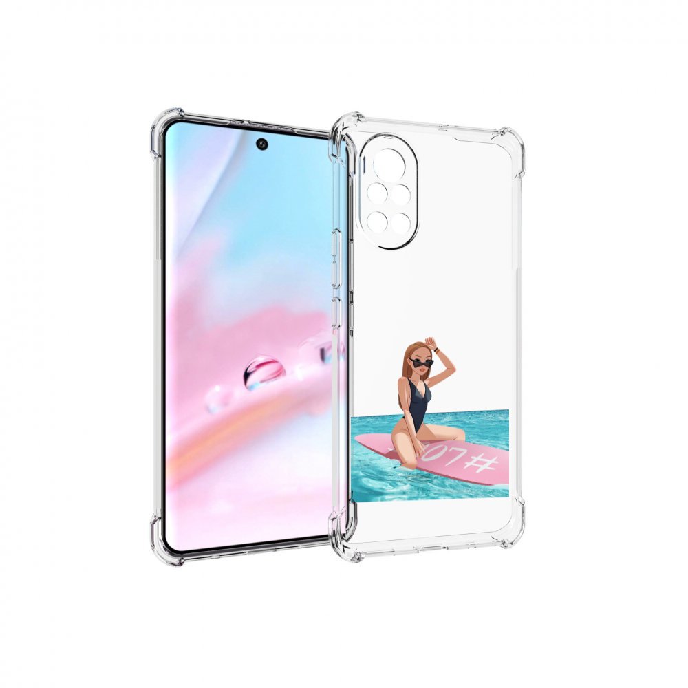 

Чехол MyPads девушка-на-серфе женский для Huawei Nova 8 (ANG-LX1), Прозрачный, Tocco