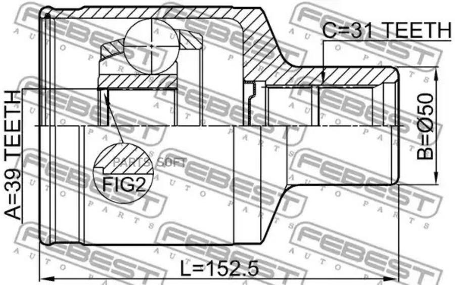 

FEBEST ШРУС ВНУТРЕННИЙ 39X0X31