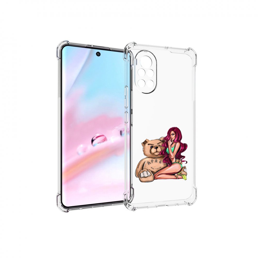 

Чехол MyPads девушка-с-большим-плюшевым-мишкой для Huawei Nova 8 (ANG-LX1), Прозрачный, Tocco