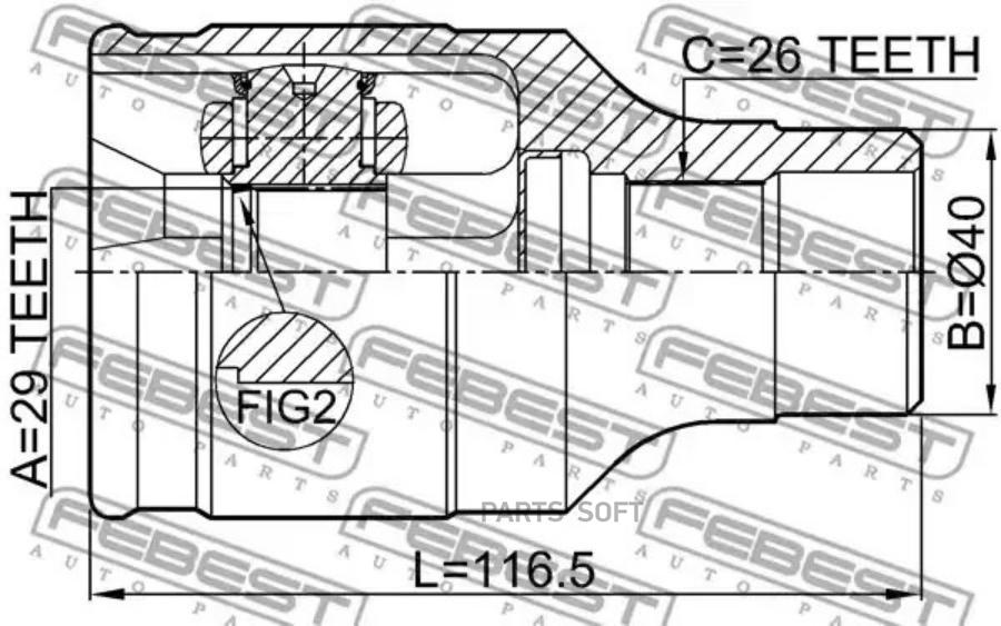 

FEBEST ШРУС ВНУТРЕННИЙ ПРАВЫЙ 29X40X26