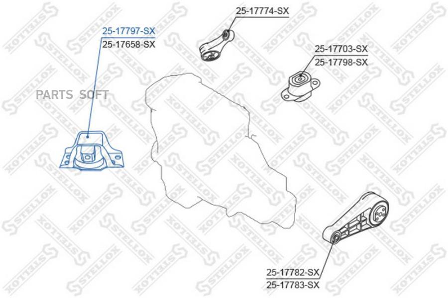 

25-17797-sx_подушка двигателя правая nissan micra march k12 <2002