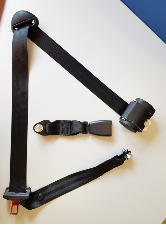 Ремень безопасности ГАЗ 3302, ПАЗ 3-х точечный инерционный на короткой ленте (L125 мм)