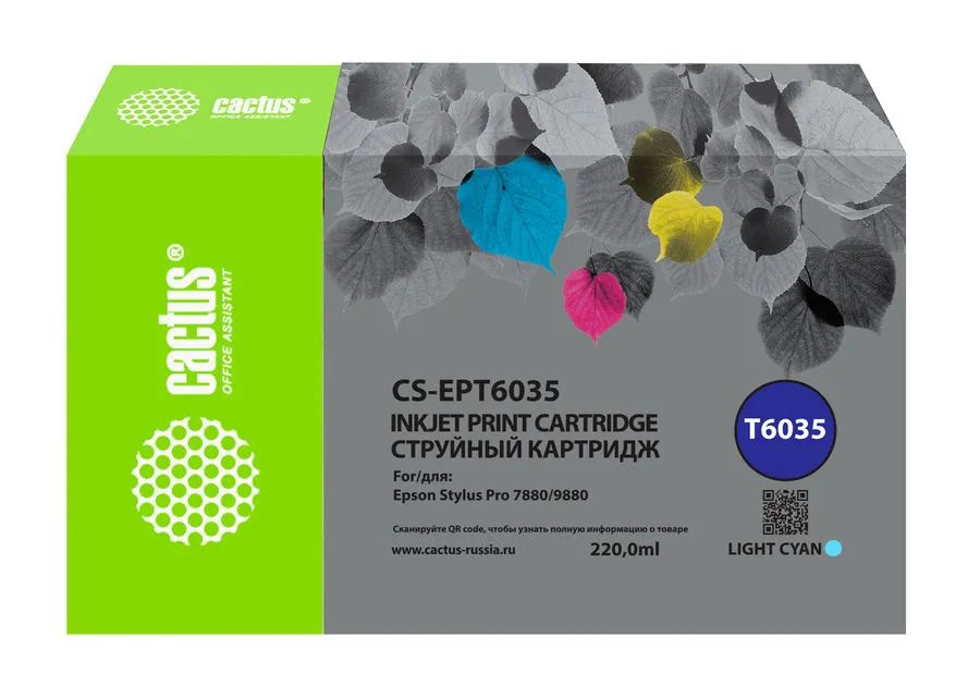 

Картридж для струйного принтера CACTUS CS-EPT6035 (CS-EPT6035) светло-голубой, совместимый, CS-EPT6035