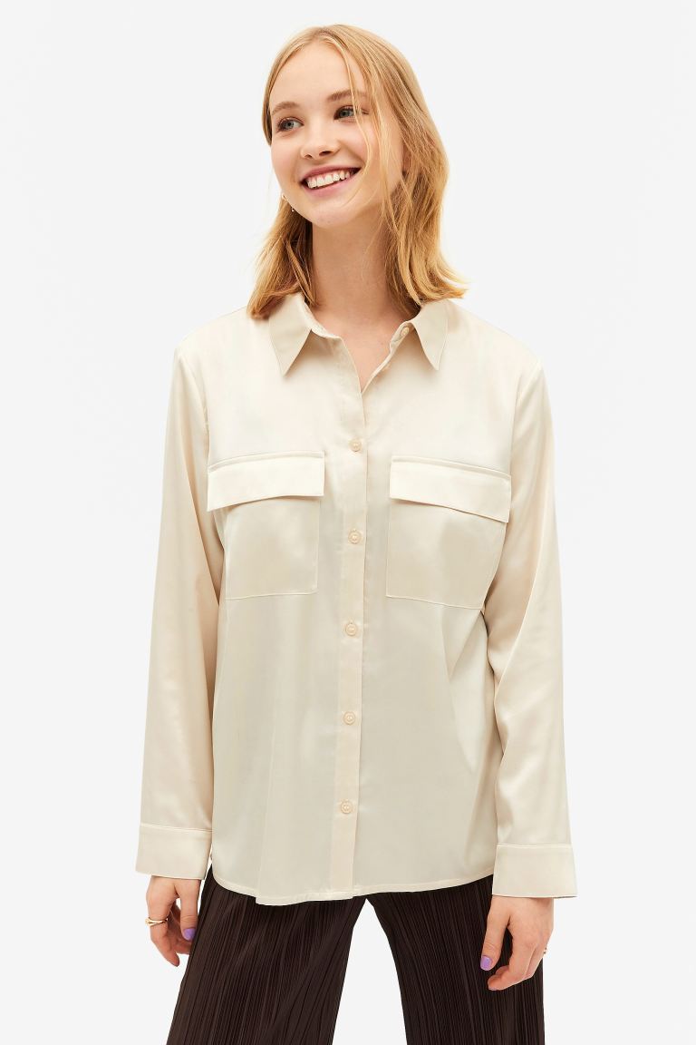 

Рубашка женская Monki 1082864002 бежевая L (доставка из-за рубежа), 1082864002