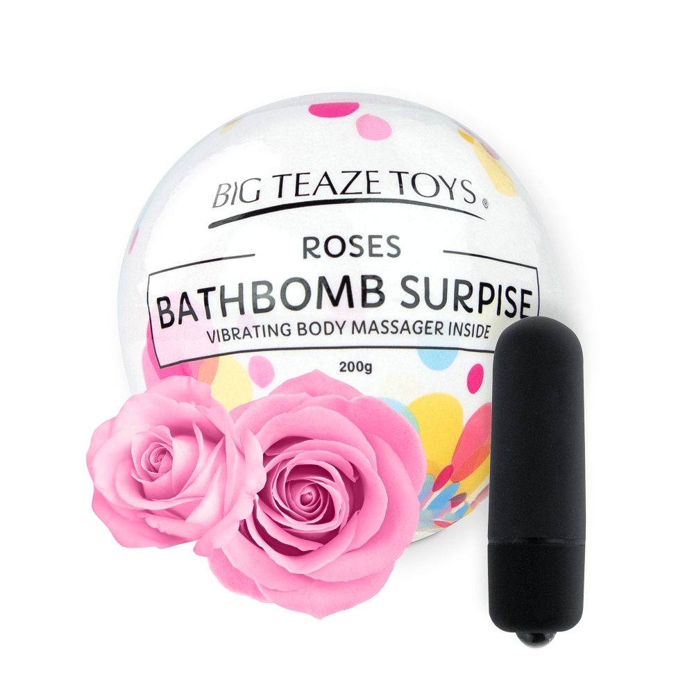 фото Бомба для ванны и вибропуля big teaze toys - bath bomb surprise, роза