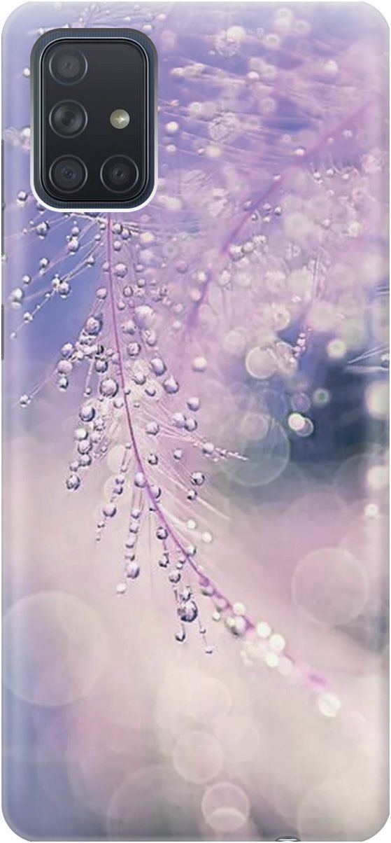 

Силиконовый чехол на Samsung Galaxy A71 с принтом "Ветка в капельках", Белый;синий, 2306