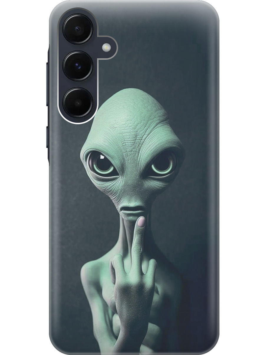 

Силиконовый чехол на Samsung Galaxy A35 с рисунком "Инопланетный фак", Зеленый;синий;черный, 20012130