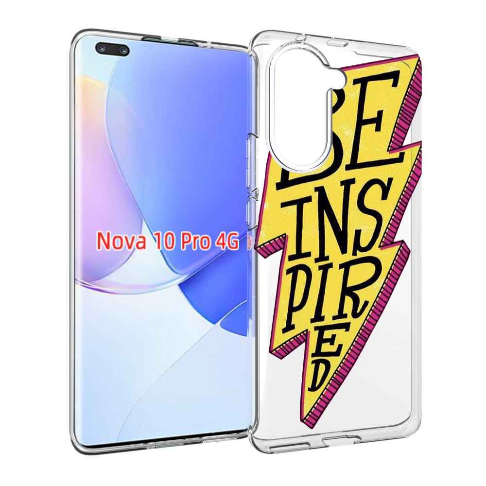 Чехол MyPads надпись в желтой молнии для Huawei Nova 10 Pro противоударный