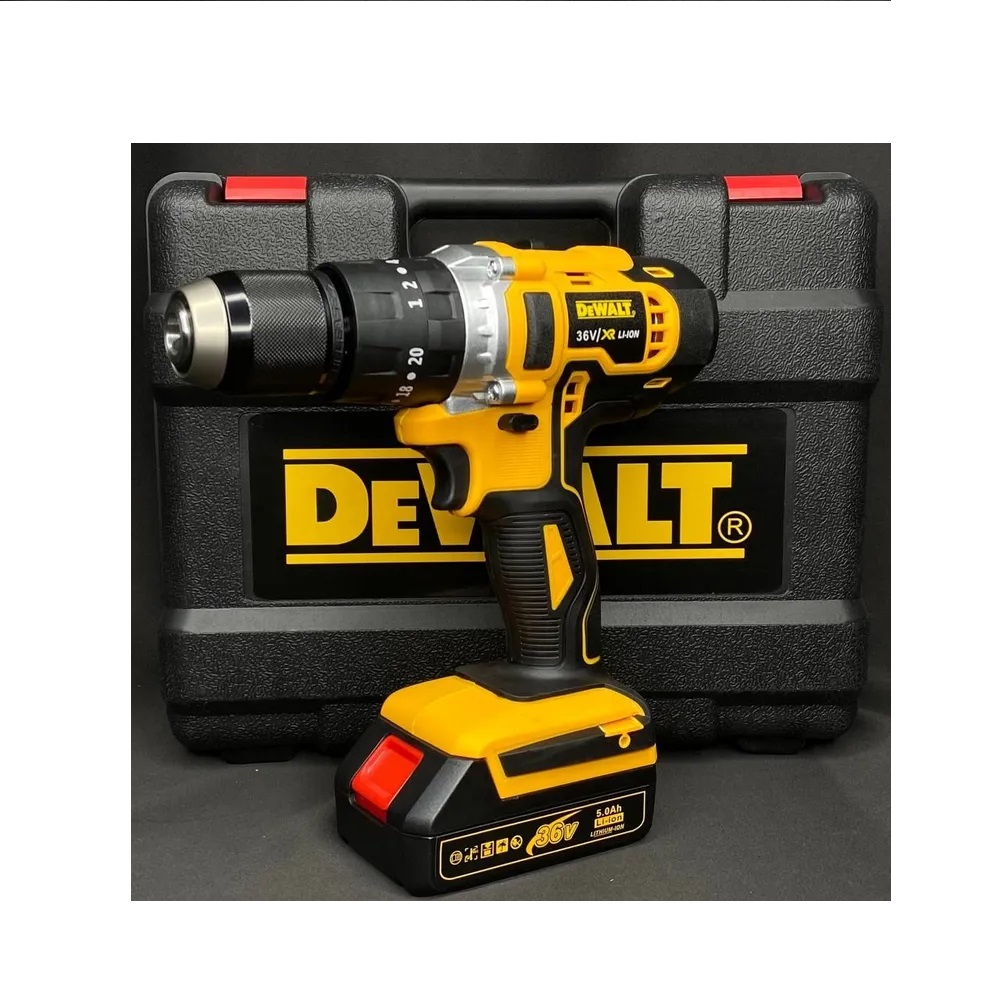 Дрель-шуруповерт DeWalt 36v, От аккумулятора, 36 В, 2 АКБ