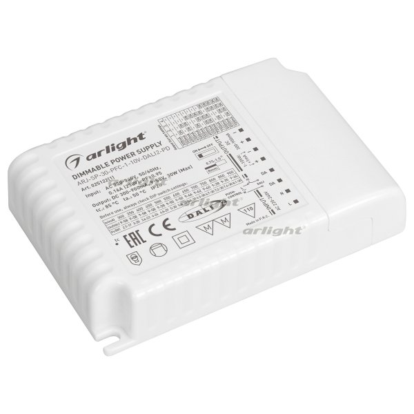 

Arlight Блок питания ARJ-SP-30-PFC-1-10V-DALI2-PD (30W, 300-900mA), Блок питания ARJ-SP-30-PFC-1-10V-DALI2-PD (30W, 300-900mA) (ARL, IP20 Пластик, 5 лет)