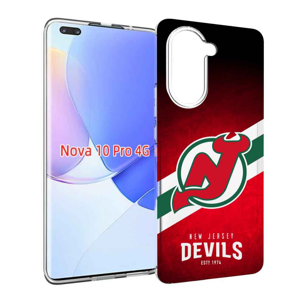 Чехол MyPads нью джерси девилз для Huawei Nova 10 Pro противоударный