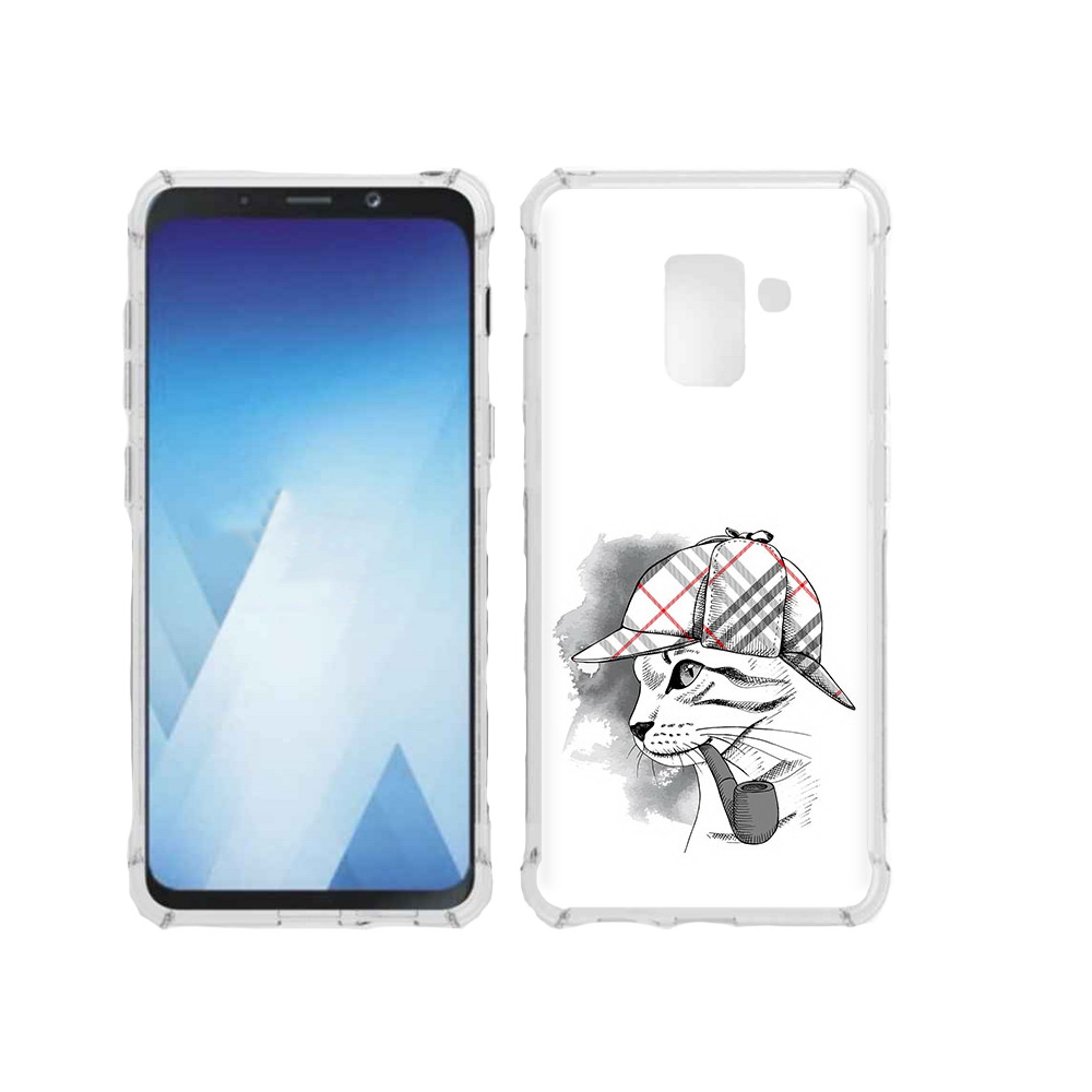 Чехол MyPads Tocco для Samsung Galaxy A5 (2018) кошка с трубкой (PT95317.573.405)