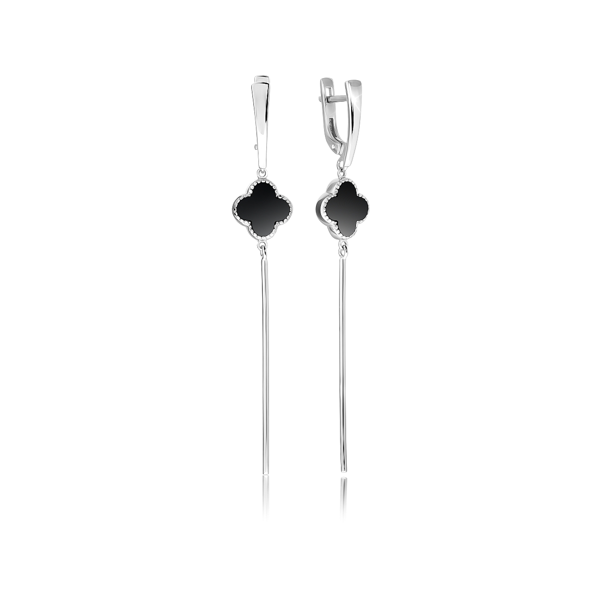 

Серьги подвески из серебра VALTERA 118371, оникс, 118371
