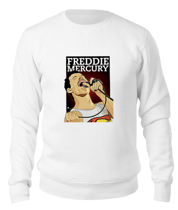 

Свитшот унисекс Printio Freddie mercury - queen белый L, Freddie mercury - queen