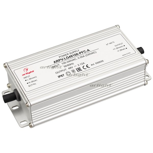 Arlight Блок питания ARPV-LG48100-PFC-A (48V, 2.12A, 100W) (Arlight, IP67 Металл, 5 лет)