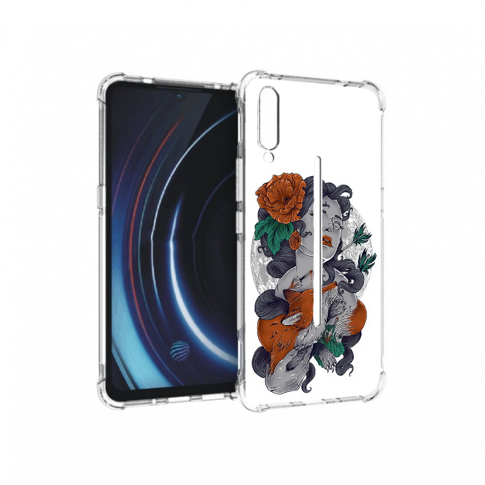 

Чехол MyPads Tocco для Vivo iQOO темная девушка с лисой (PT226955.389.639), Прозрачный, Tocco