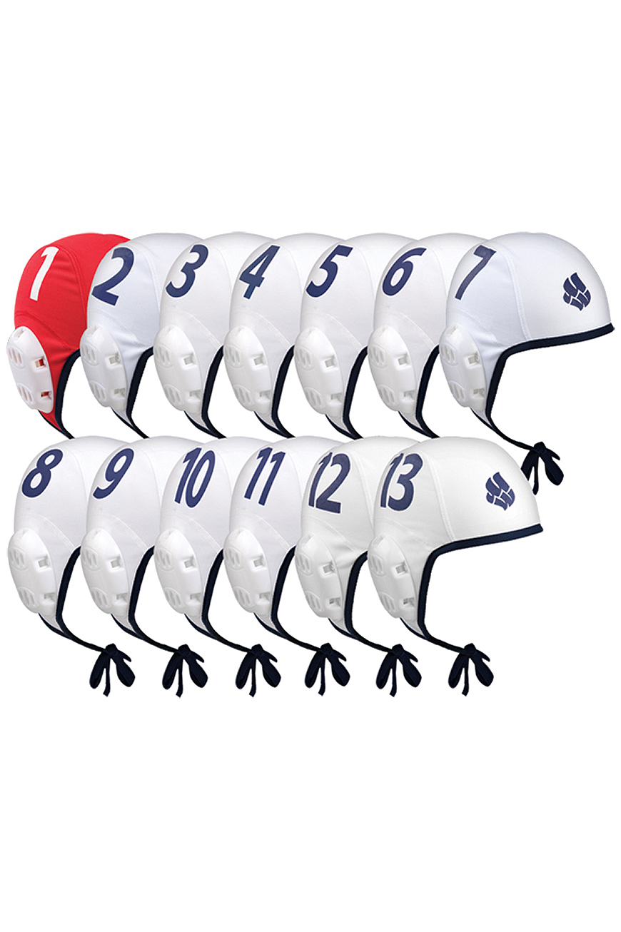 

Шапочка для водного поло Mad Wave Waterpolo set 13 white/red, Белый, Waterpolo Set 13