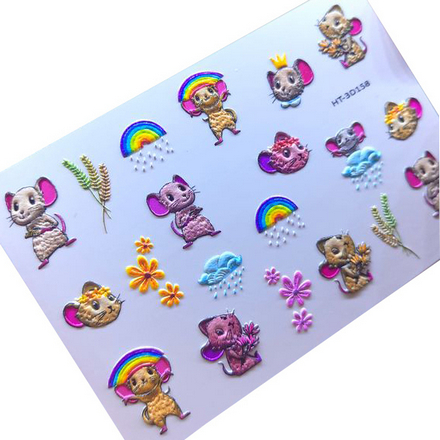 

Набор, Anna Tkacheva, 3D-слайдер HT №158 «Радуга. Мышки», 2 шт., Разноцветный