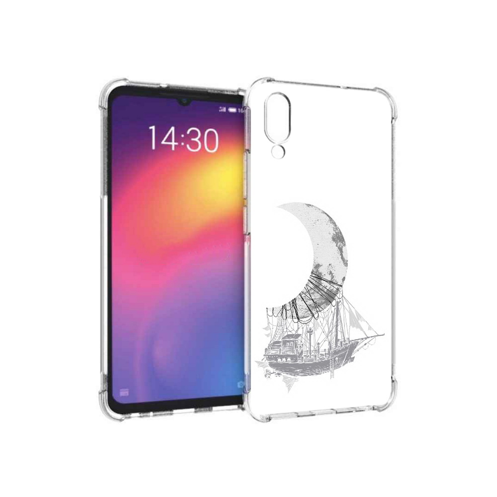 

Чехол MyPads Tocco для Meizu Note 9 черно белый корабль полумесяц (PT134513.88.684), Прозрачный, Tocco