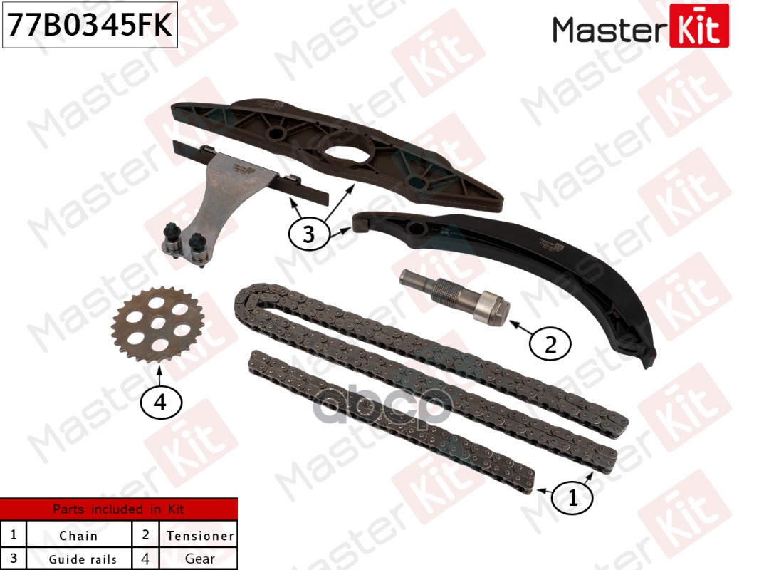 

Комплект Цепи Грм Bmw B38A15 Со Звездочками Master Kit 77B0345Fk
