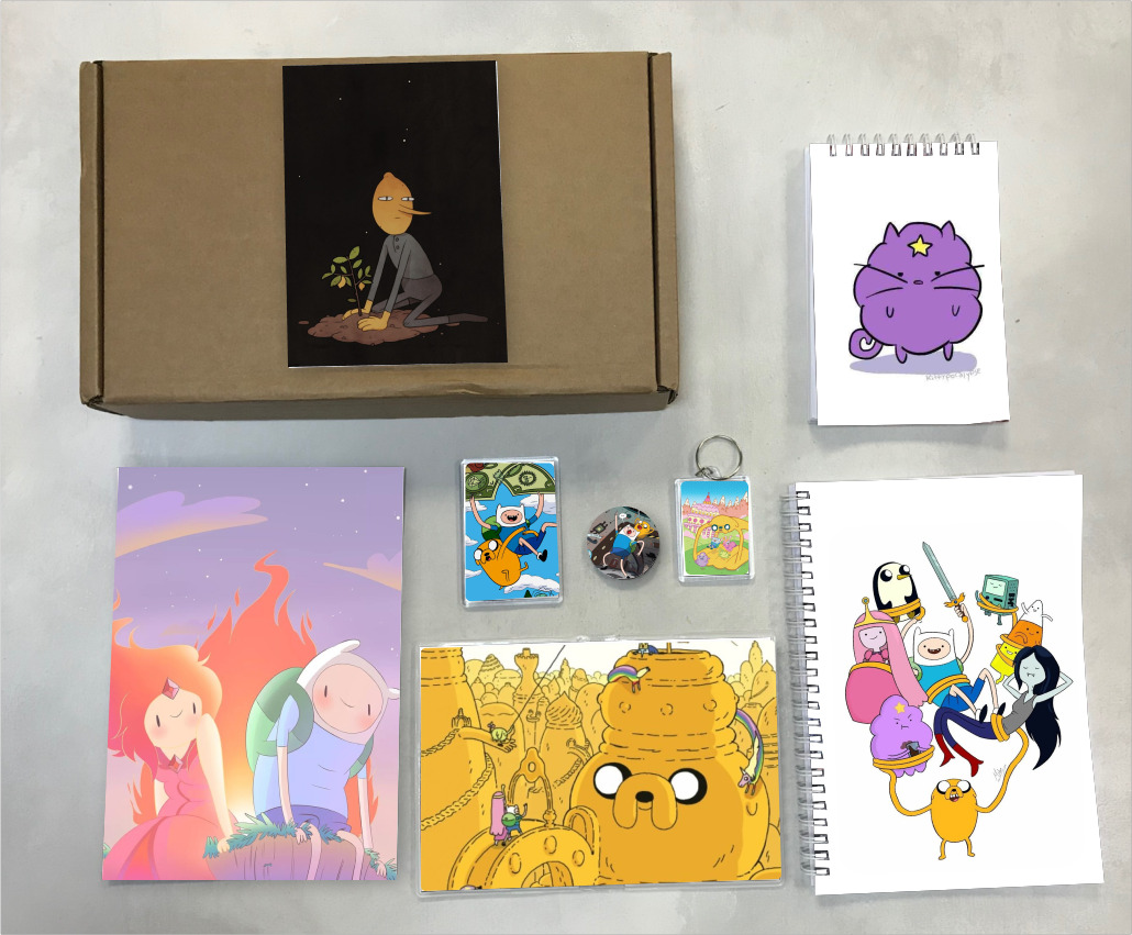 

Бокс с подарком принт Время приключений, Adventure Time АТ0002, 7 предметов