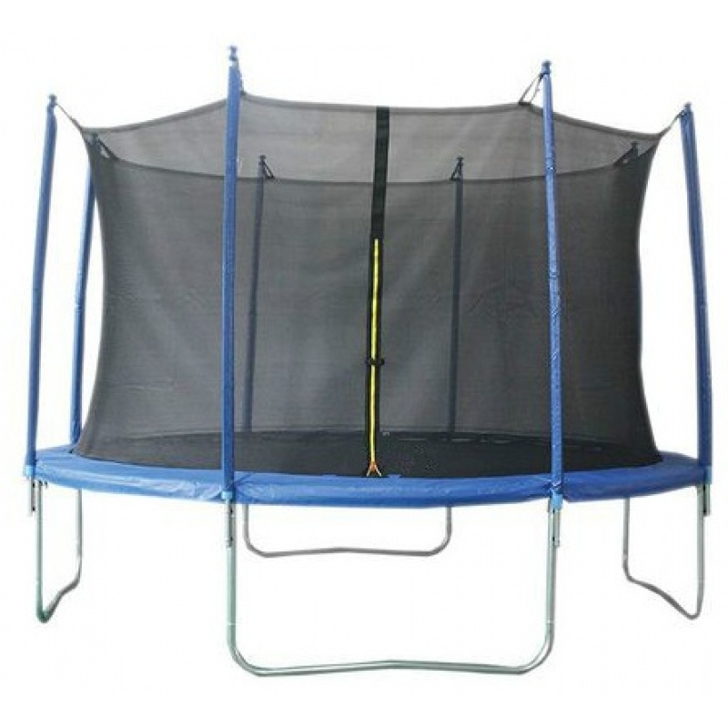фото Батут детский trampoline с лестницей и внутренней сеткой, 360 см, синий