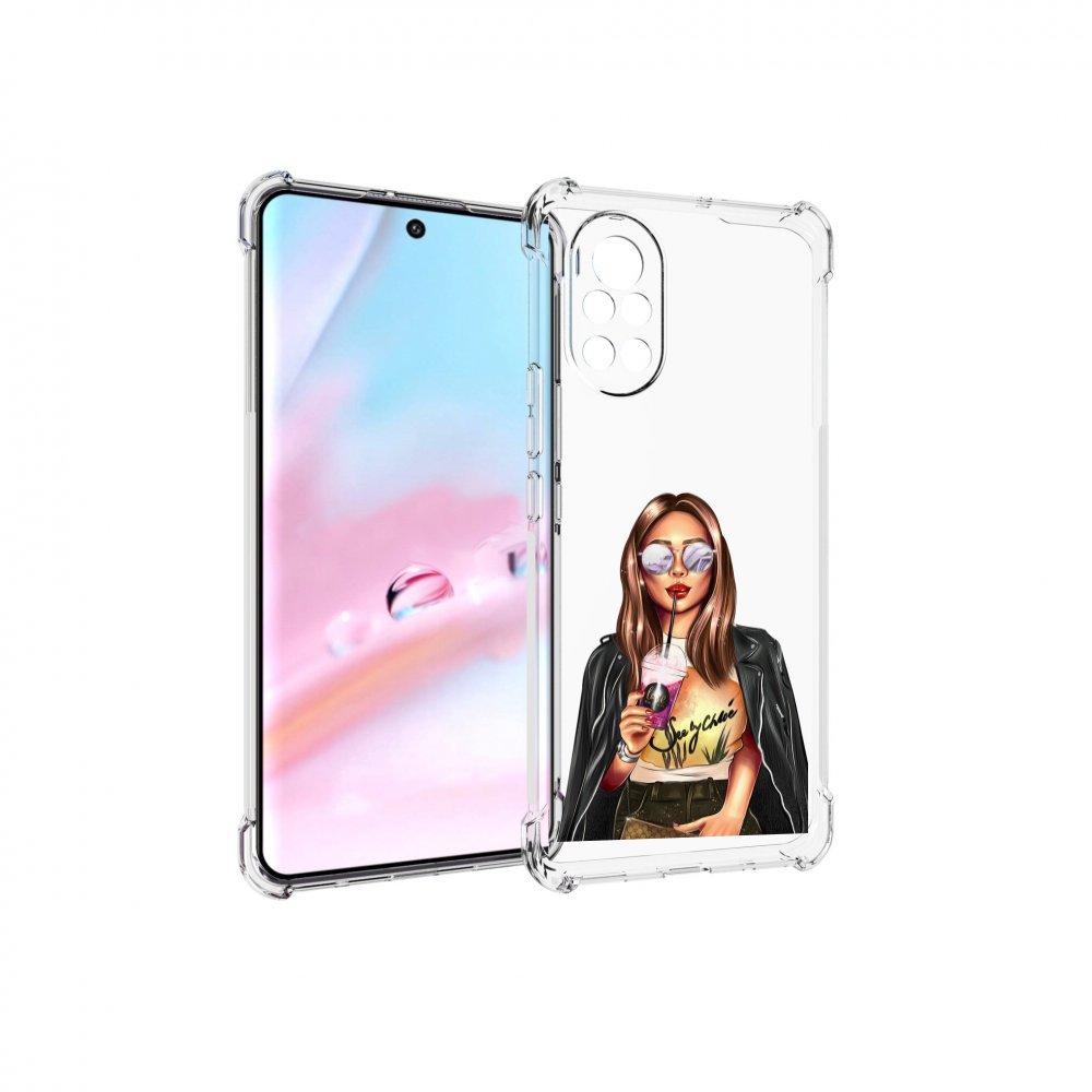 

Чехол MyPads девушка-с-фиолетовым-коктейлем женский для Huawei Nova 8 (ANG-LX1), Прозрачный, Tocco