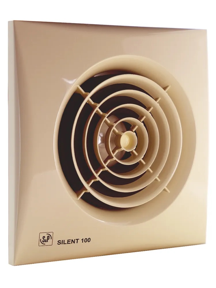 Тихий вытяжной вентилятор Soler&Palau Silent-100 CZ Ivory, 100 мм, с обратным клапаном (дл