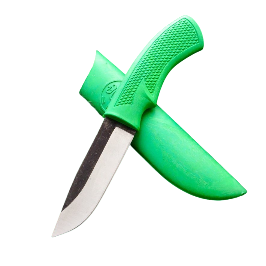 Нож Русский булат Малый Охотничий-2, 95х18, резинопластик, зелёный