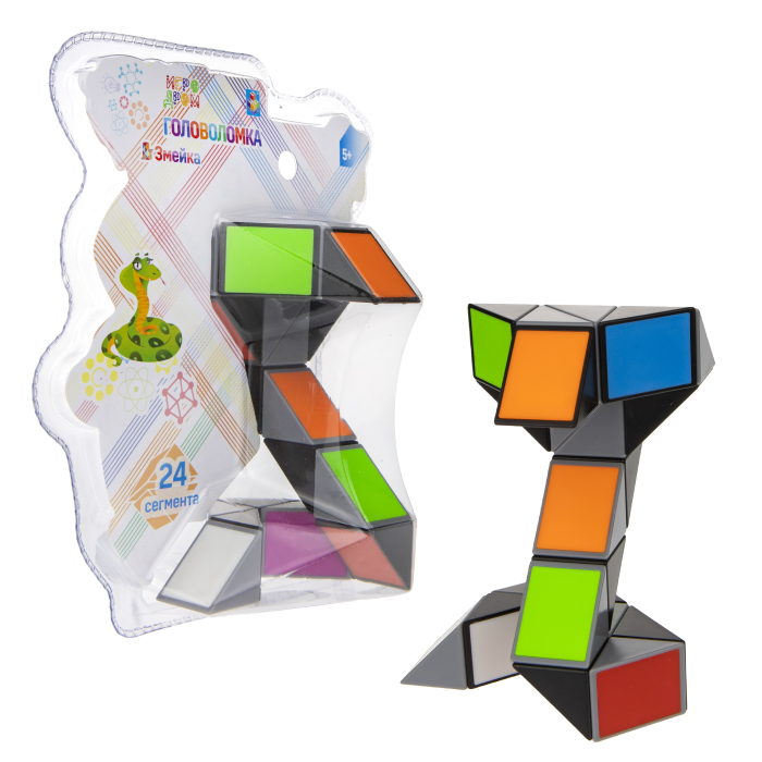

Головоломка 1Toy Змейка, разноцветная, Кобра, 24 сегмента