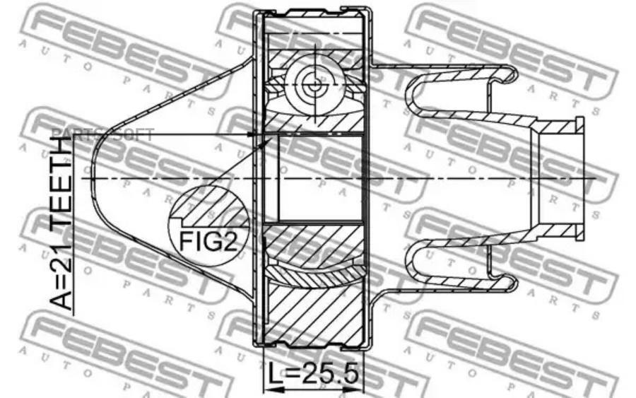 

FEBEST ШРУС КАРДАННОГО ВАЛА ПЕРЕДНИЙ 21X74