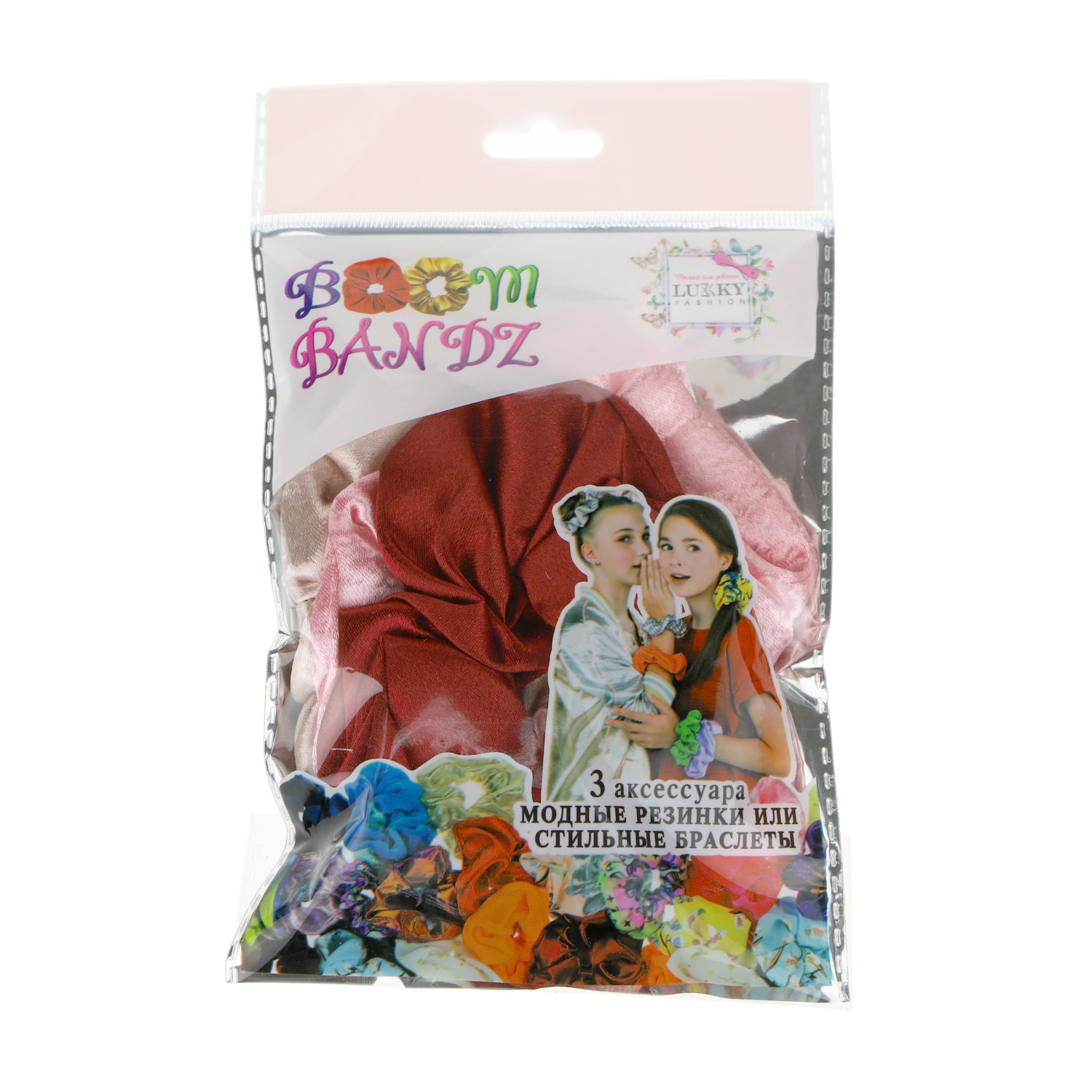 

Набор для волос Lukky Fashion Атласные розы, Boom bandz, 3 шт, Разноцветный