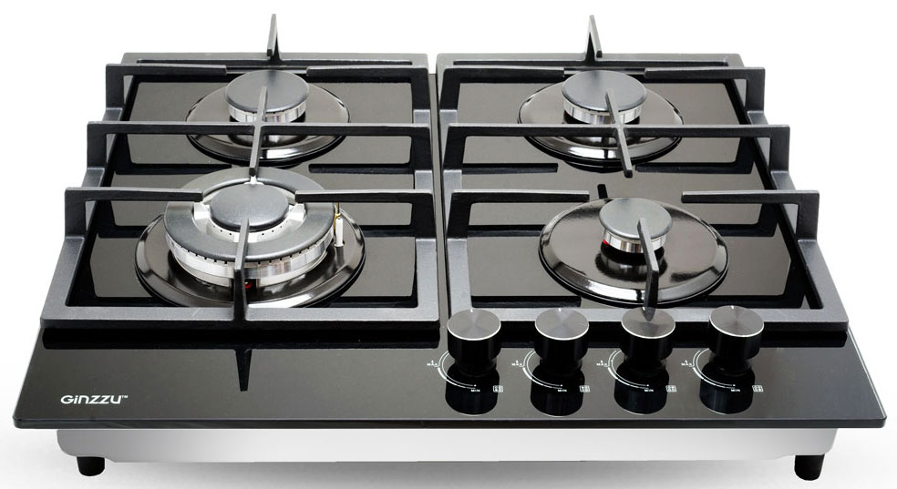 

Встраиваемая варочная панель газовая Ginzzu HCG-471 черный, HCG-471